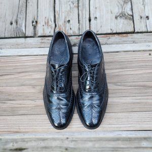 Men's Black Florsheim Classic Dress Wingtip Shoe 10 C (Medium Narrow)